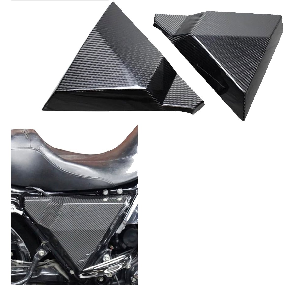 Carbon Fiber Triangular Side Cover for Harley Touring 2014–2023 - Image 2